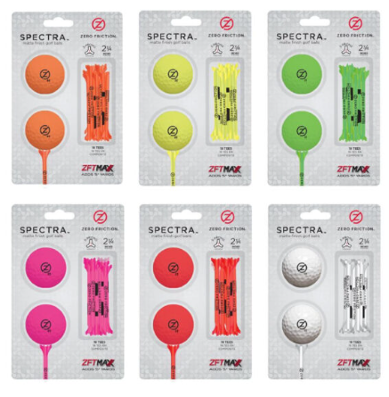 Packs de 2 balles/tés Zero Friction