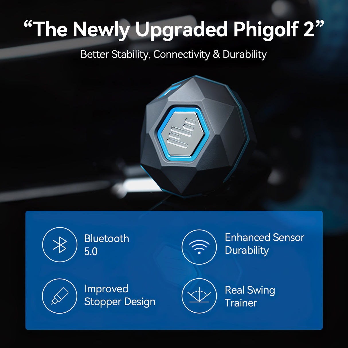 PHIGOLF 2 Smart Home Golf Simulator – Swing Stick Trainer &amp; Analyzer