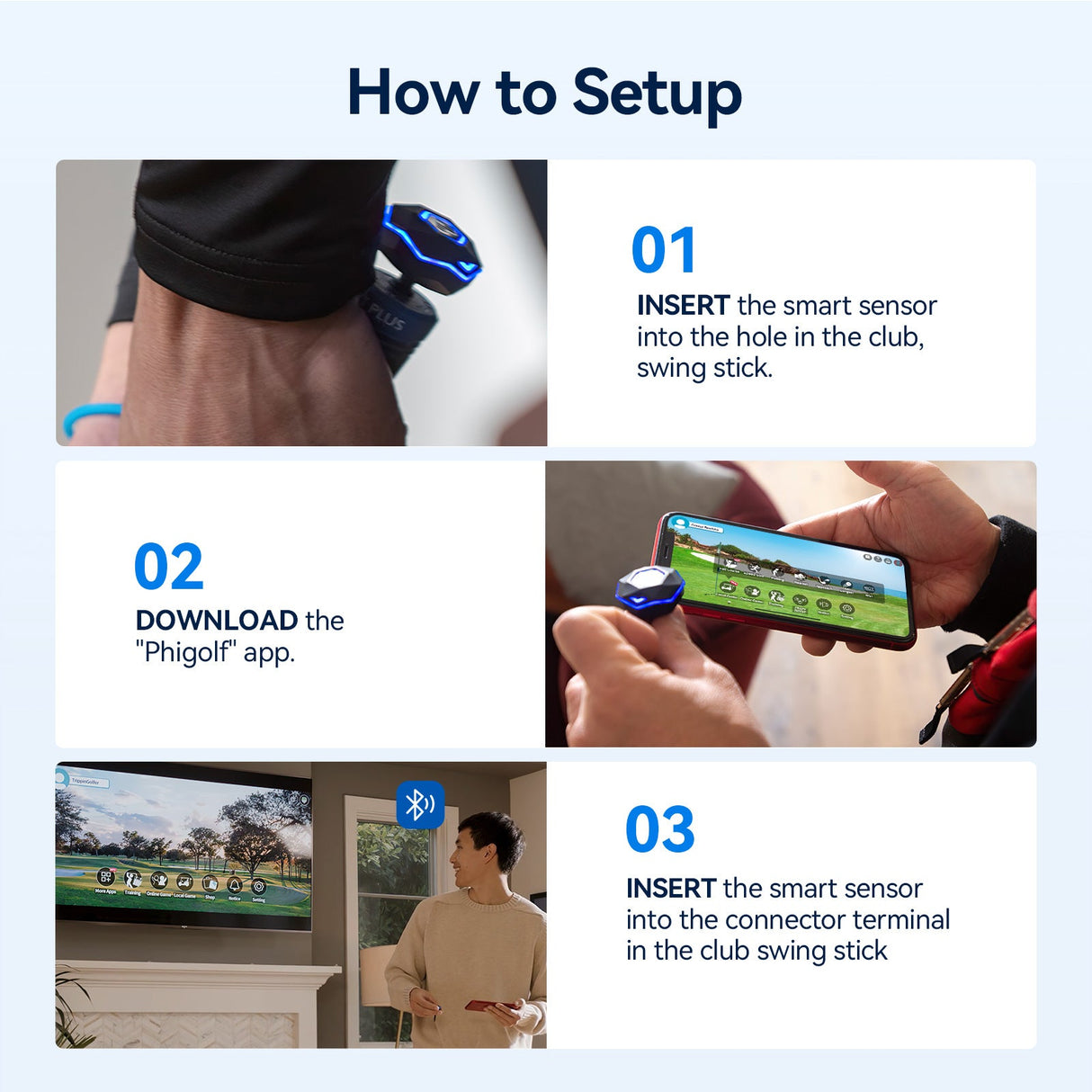 PHIGOLF 2 Smart Home Golf Simulator – Swing Stick Trainer &amp; Analyzer
